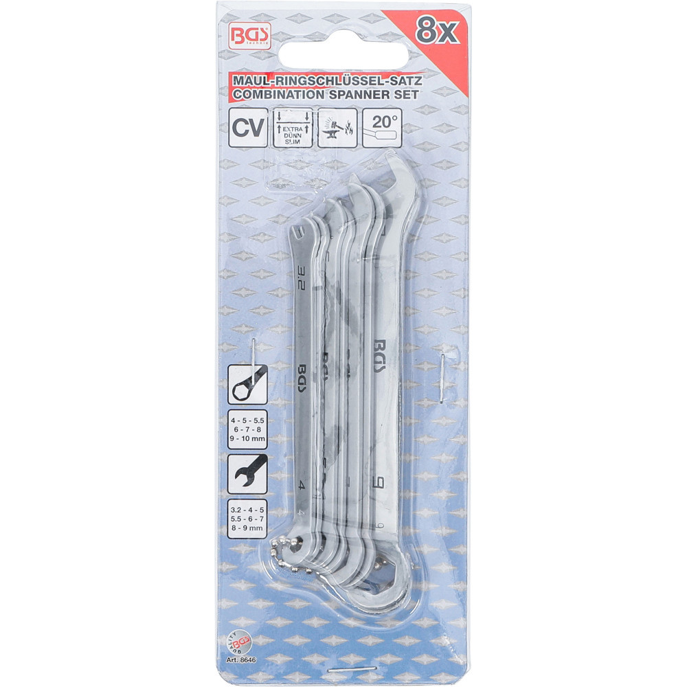 QUARKZMAN Clé Plate Jeu De Clés Mixtes Fines 4/5/6mm À