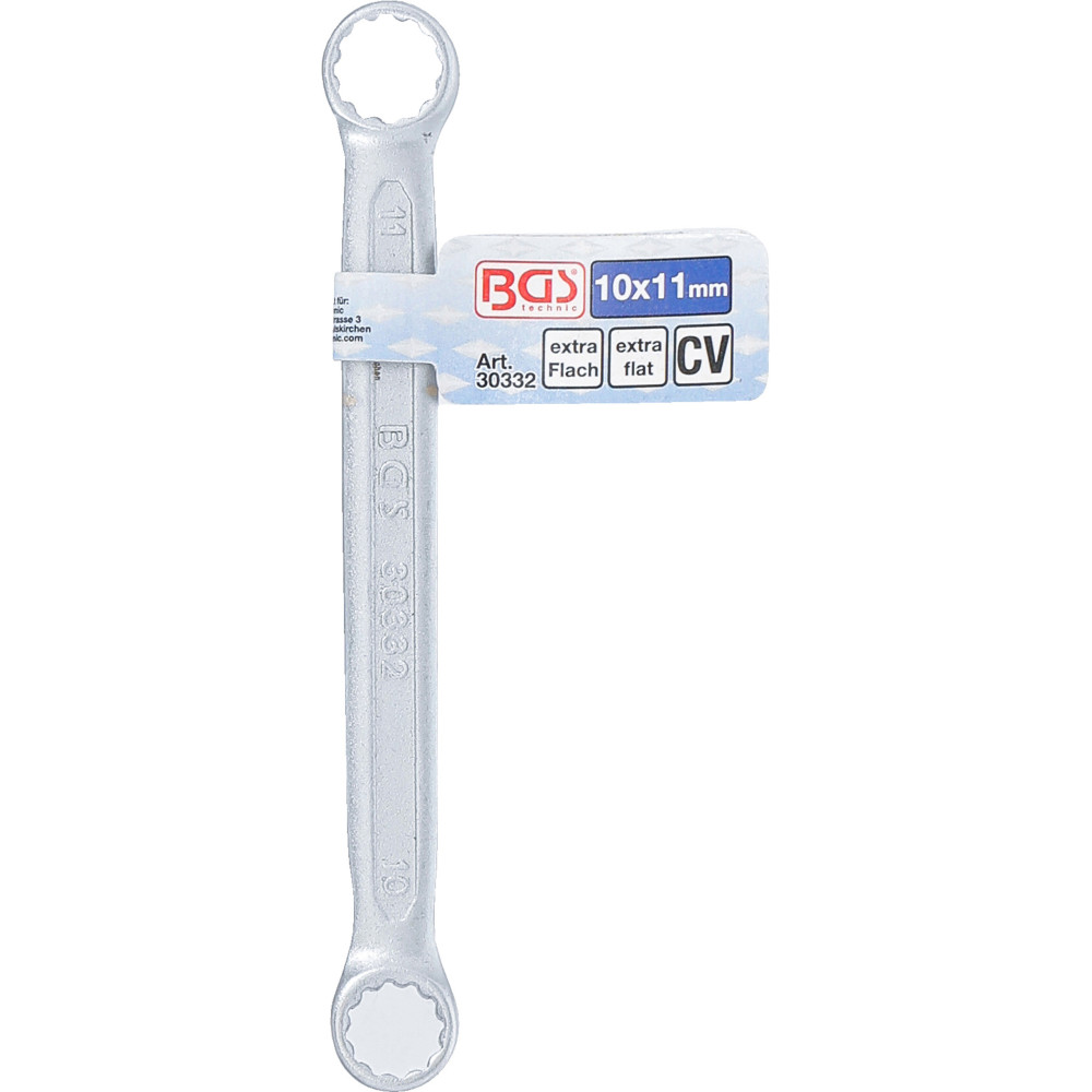 Clé polygonales double embouts - extra plate - 10 x 11 mm