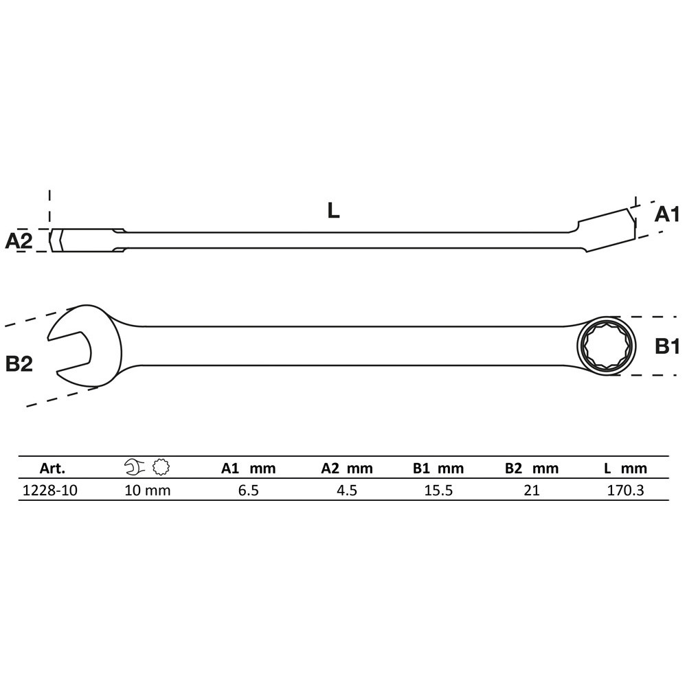 Clé mixte - extra longues - 10 mm