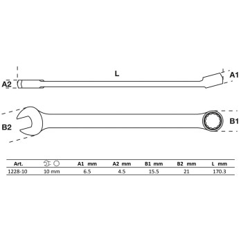 Clé mixte - extra longues - 10 mm