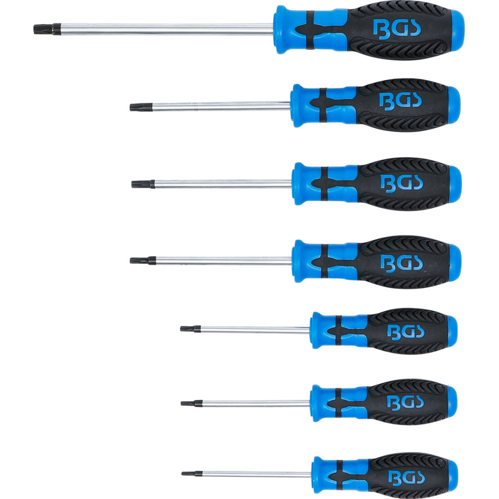 Jeu de tournevis - Profil T (pour Torx) avec perçage - T10 - T40 - 7 pièces