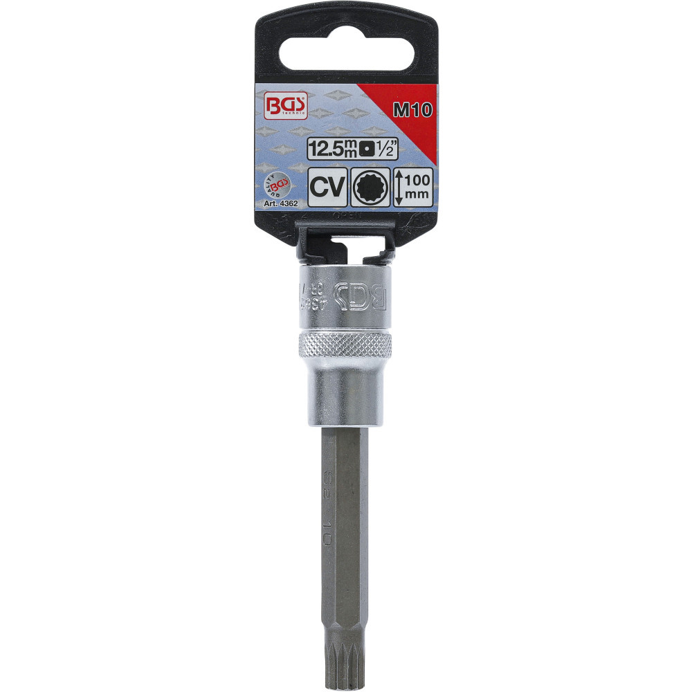 Douille à Embouts BGS 4362 - Longueur 100mm - 1/2" Pour XZN M10 - Outil Pro Mécanique