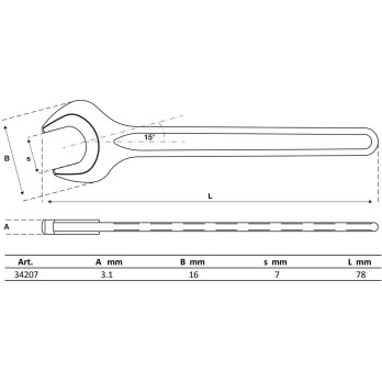 Clé à fourche - DIN 894 - 7 mm