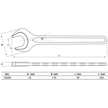 Clé à fourche - DIN 894 - 90 mm