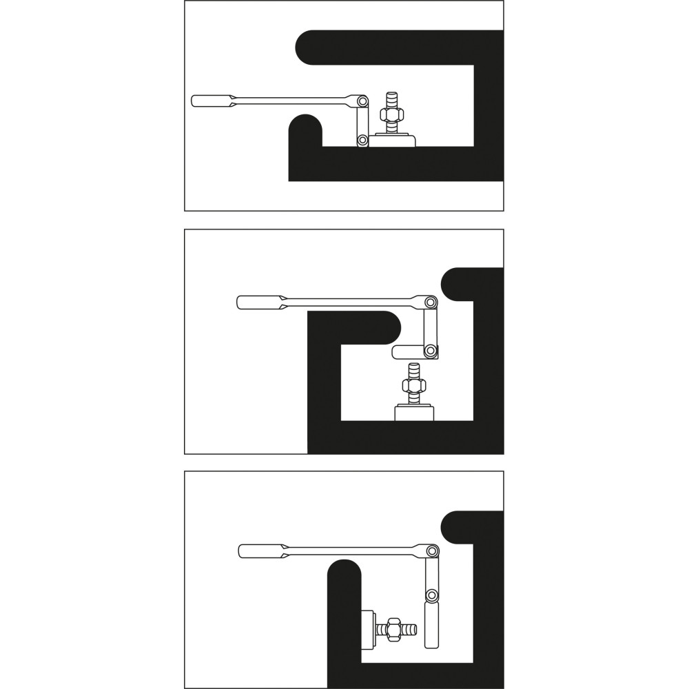 Clés mixtes à cliquet à double articulation - pliable - 8 mm