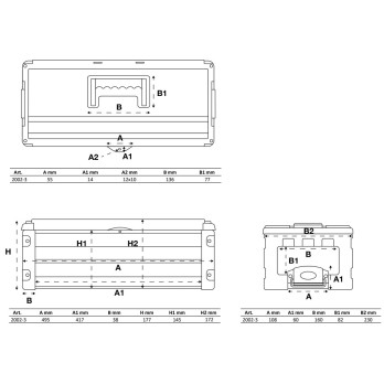 Supplément de caisse à outils à coque dure - 2 tiroirs - pour art. 2002