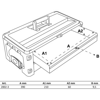 Supplément de caisse à outils à coque dure - 2 tiroirs - pour art. 2002