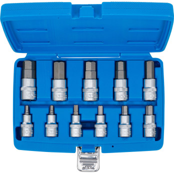 Jeu de douilles à embouts - 12,5 mm (1/2") - six pans intérieurs 7/32" - 13/16" - en pouce - 11 pièces