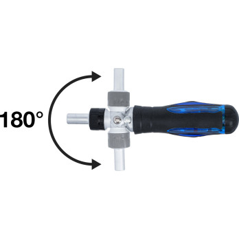 Jeu d’embouts de tournevis articulé - avec poignée rotative à fonction cliquet, réversible - 14 pièces