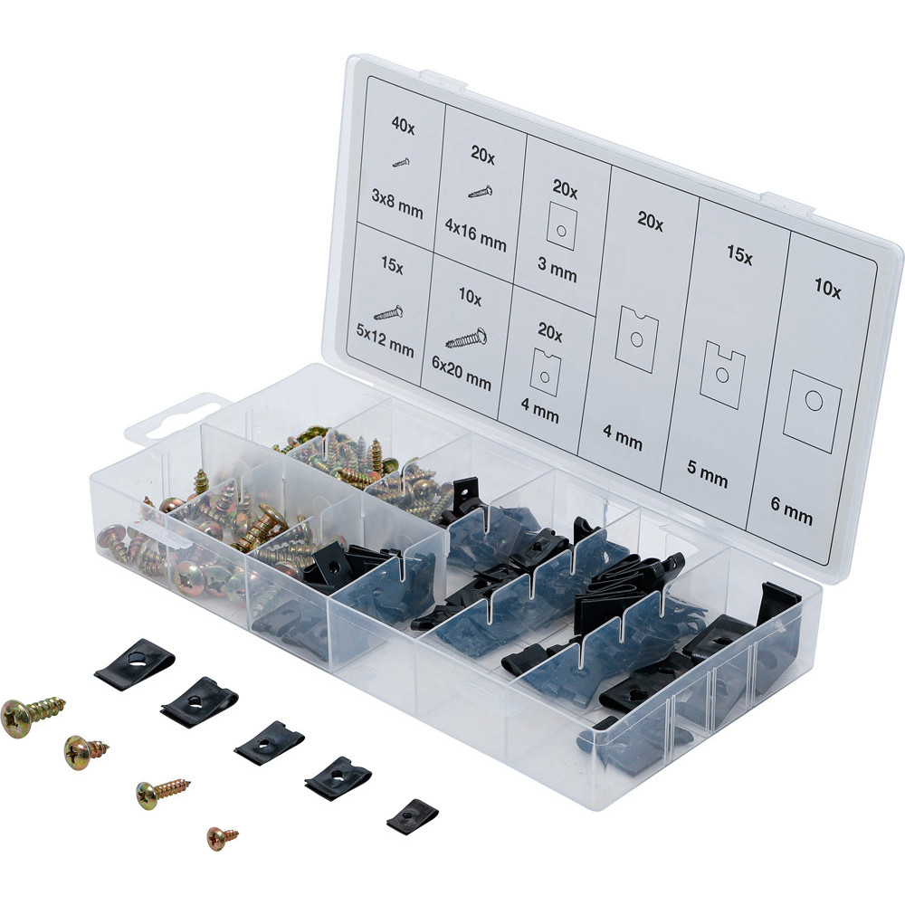 Assortiment d’agrafes et vis de carrosserie - 170 pièces