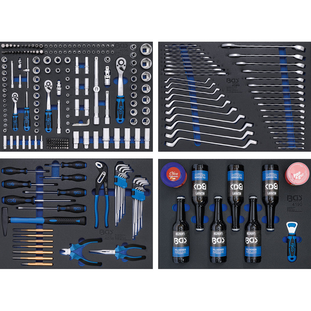 Servante d'atelier - 8 tiroirs - avec 263 outils