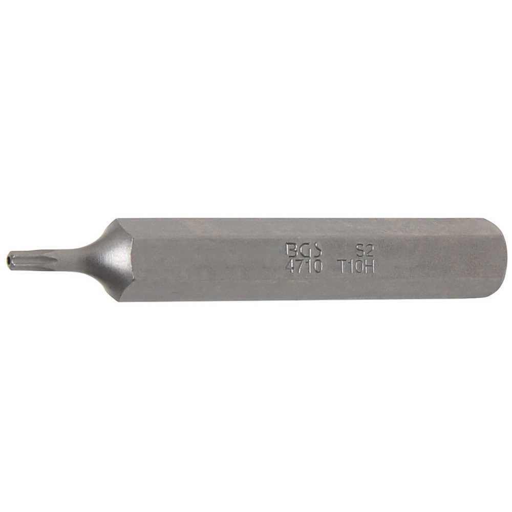 Embout - longueur 75 mm - 10 mm (3/8") - profil T (pour Torx) avec perçage T10