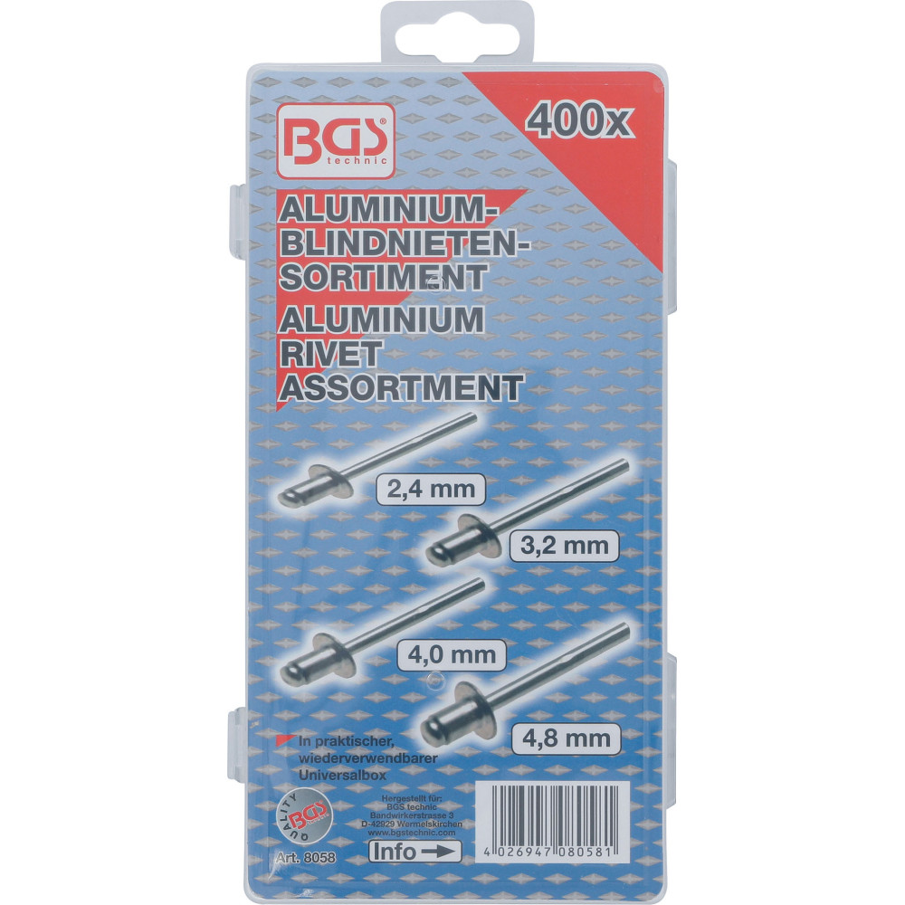 Assortiment de rivets pop - aluminium - 2