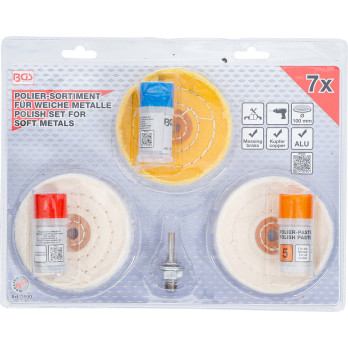 Kit de polissage pour métal doux - 7 pièces