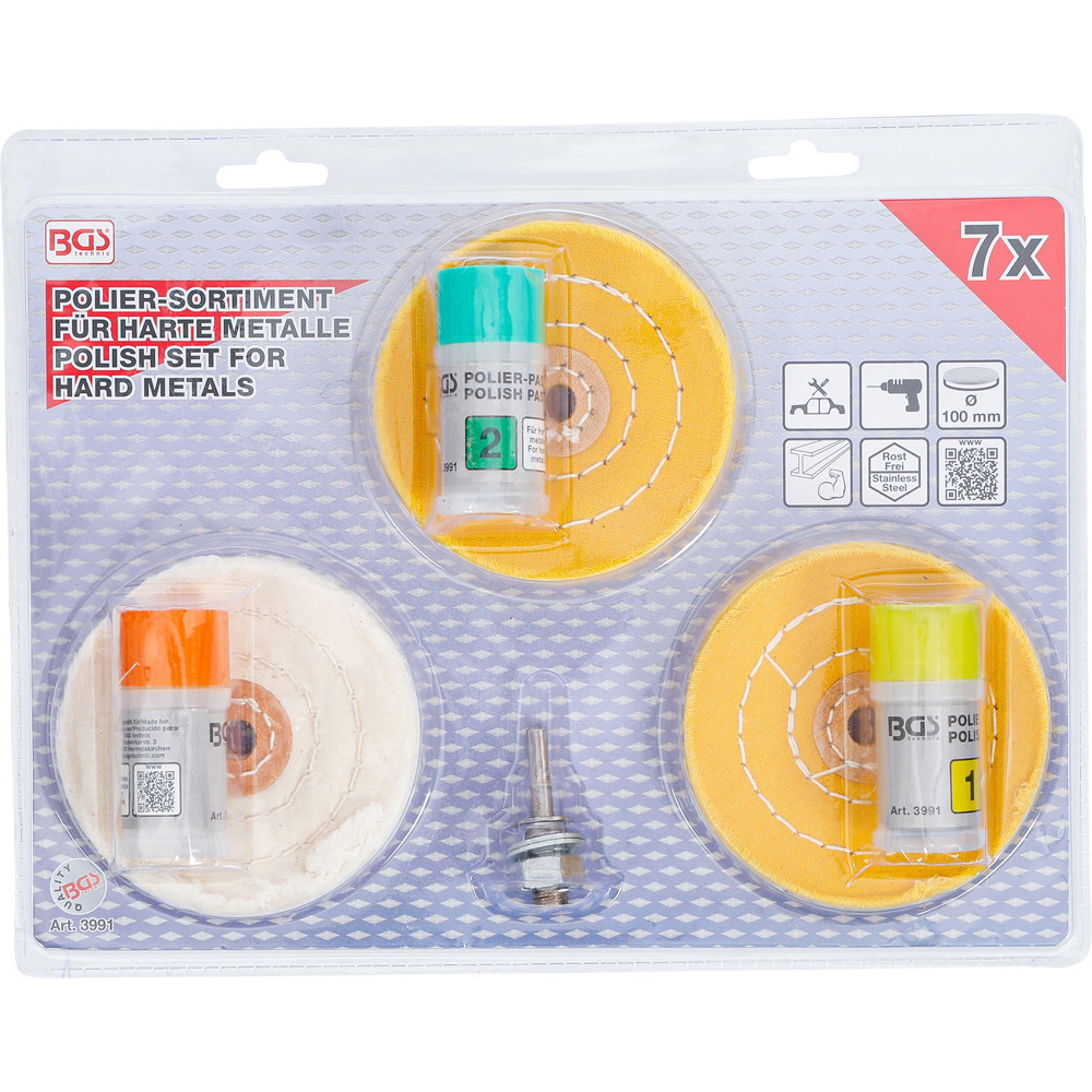 Kit de polissage pour métal dur - 7 pièces