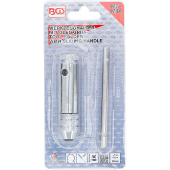 Porte-outils avec poignée coulissante pour taraud - M3 - M10 - 80 mm