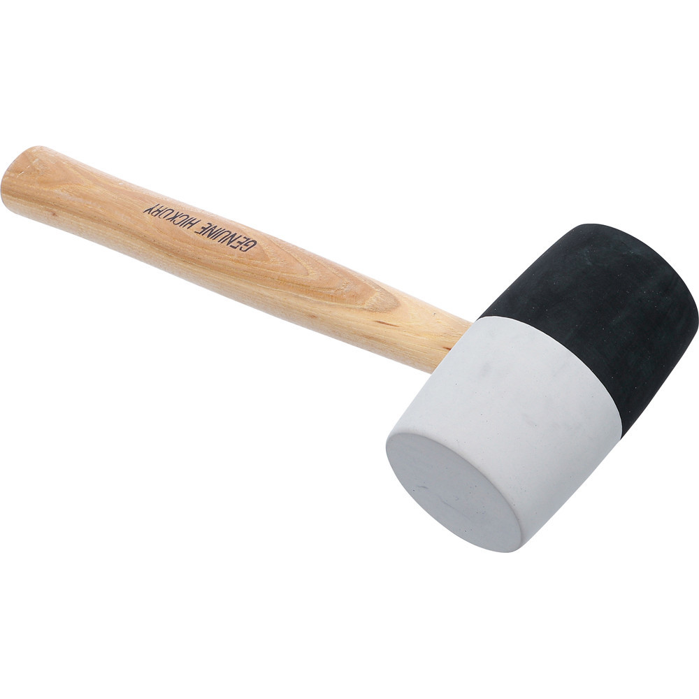 Maillet caoutchouc - manche Hickory - tête noire et blanche - Ø 63 mm - 840 g