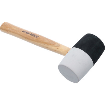 Maillet caoutchouc - manche Hickory - tête noire et blanche - Ø 63 mm - 840 g