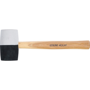 Maillet caoutchouc - manche Hickory - tête noire et blanche - Ø 63 mm - 840 g