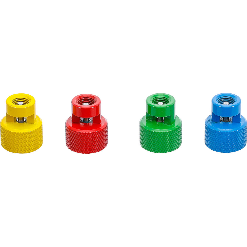Bouchons de valve d’air des pneus codés par couleurs pour soupapes TPMS - 4 pièces