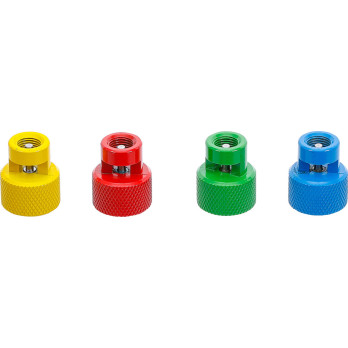 Bouchons de valve d’air des pneus codés par couleurs pour soupapes TPMS - 4 pièces
