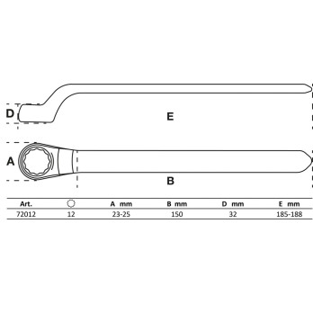Clé VDE annulaire simple - contre-coudées - 12 mm