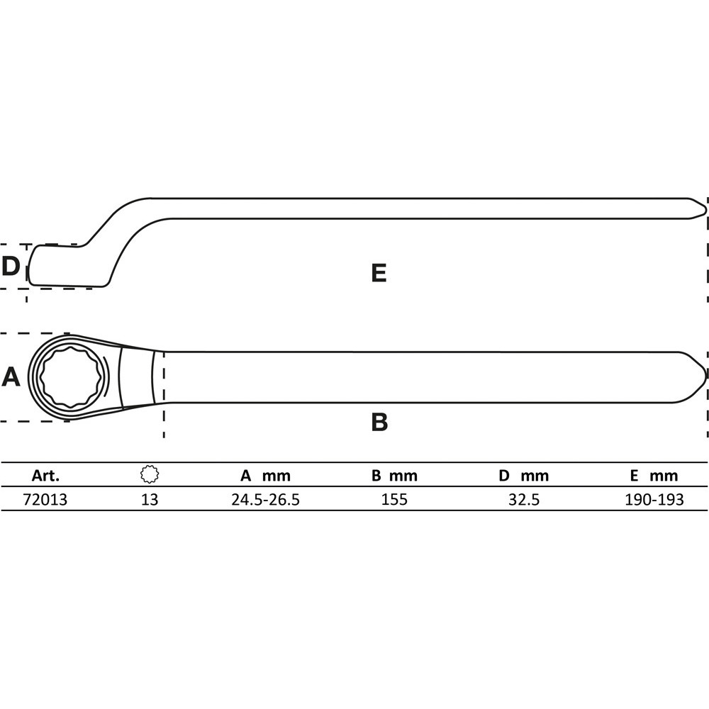 Clé KS Tools 517.0252-E 8x10 Mm