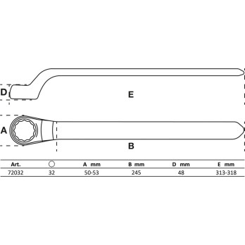 Clé VDE annulaire simple - contre-coudées - 32 mm