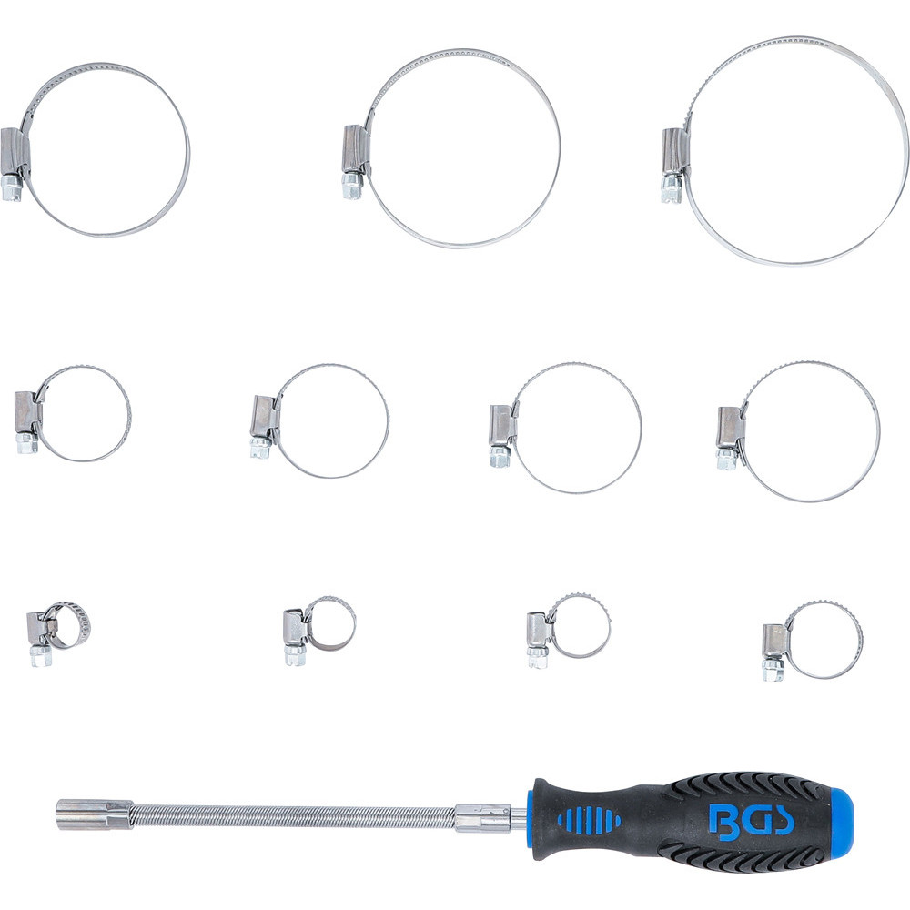 Assortiment de colliers - inoxydable - sur tableau - 111 pièces