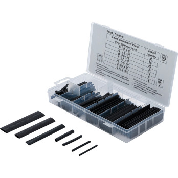 Assortiment de gaines thermo-rétractables - noires - 127 pièces