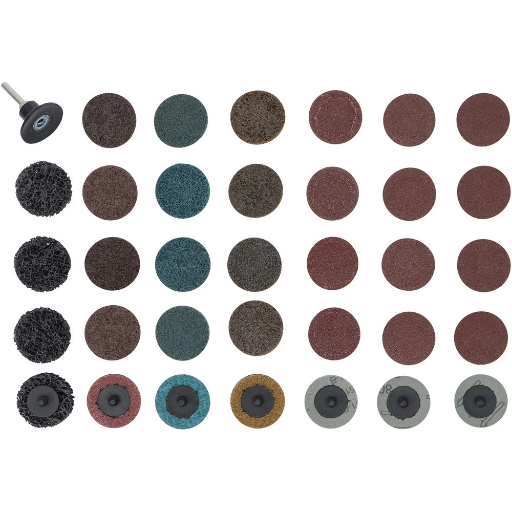 Jeu de disques/plateaux abrasifs - Ø 50 mm - 35 pièces
