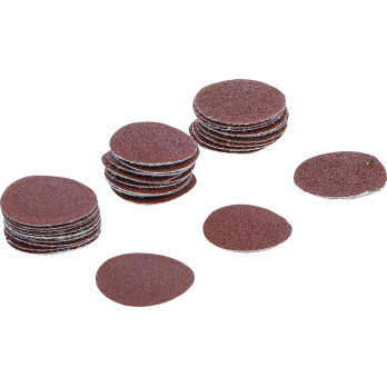 Jeu de feuilles abrasives pour ponçeuse excentrée - Ø 30 mm - Cal. 60 - 80 - 120 - 30 pièces