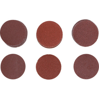 Jeu de feuilles abrasives pour ponçeuse excentrée - Ø 50 mm - Cal. 60 - 80 - 120 - 30 pièces