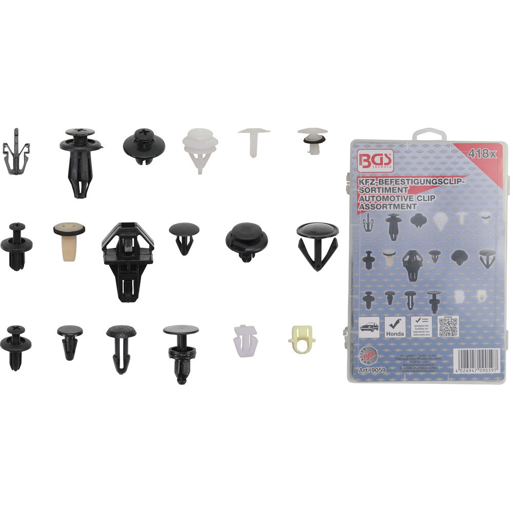 Assortiment de clips de fixation automobiles pour Honda - 418 pièces