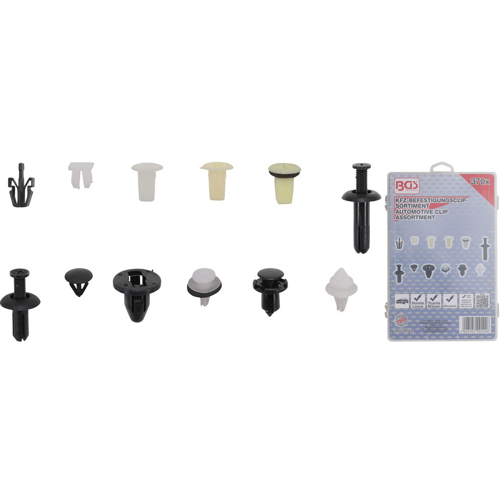 Assortiment de clips de fixation automobiles pour Mitsubishi - 370 pièces, Prix discount