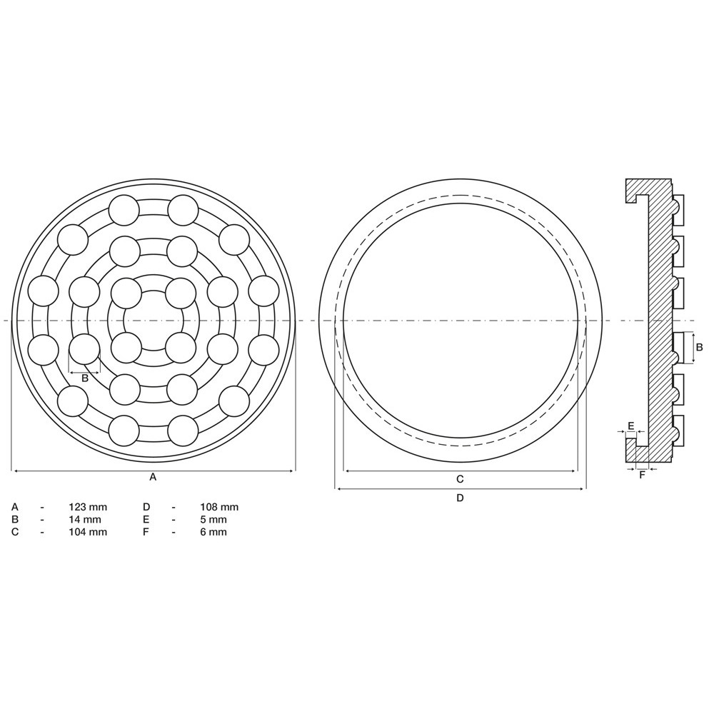 Tampon caoutchouc - pour pont élévateur - Ø 123 mm