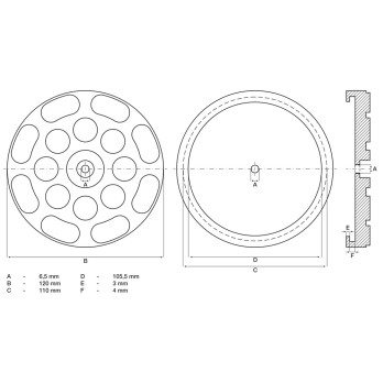 Tampon caoutchouc - pour pont élévateur - Ø 120 mm