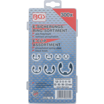 Assortiment de circlips - 1,5 - 22 mm - 300 pièces