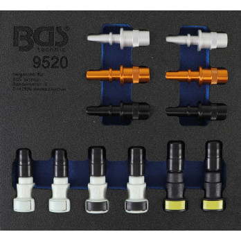 Insert de servante d'atelier 1/6 : Assortiment de bouchons tuyaux diesel et essence - 12 pièces