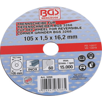 Disque à couper pour art. 3268 - Ø 105 x 1