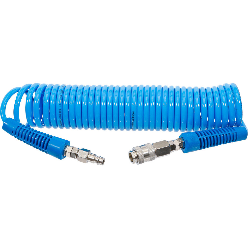 Tuyau Spiralé Air Comprimé BGS 66541 - 6m, Polyuréthane, Raccord 1/4", Pression 10 Bar