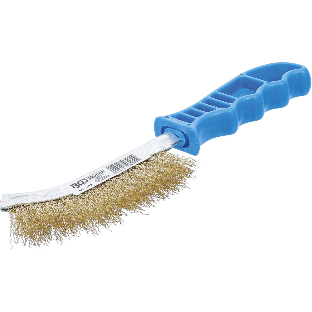 Brosse en fil d’acier - laitonnée - 260 mm