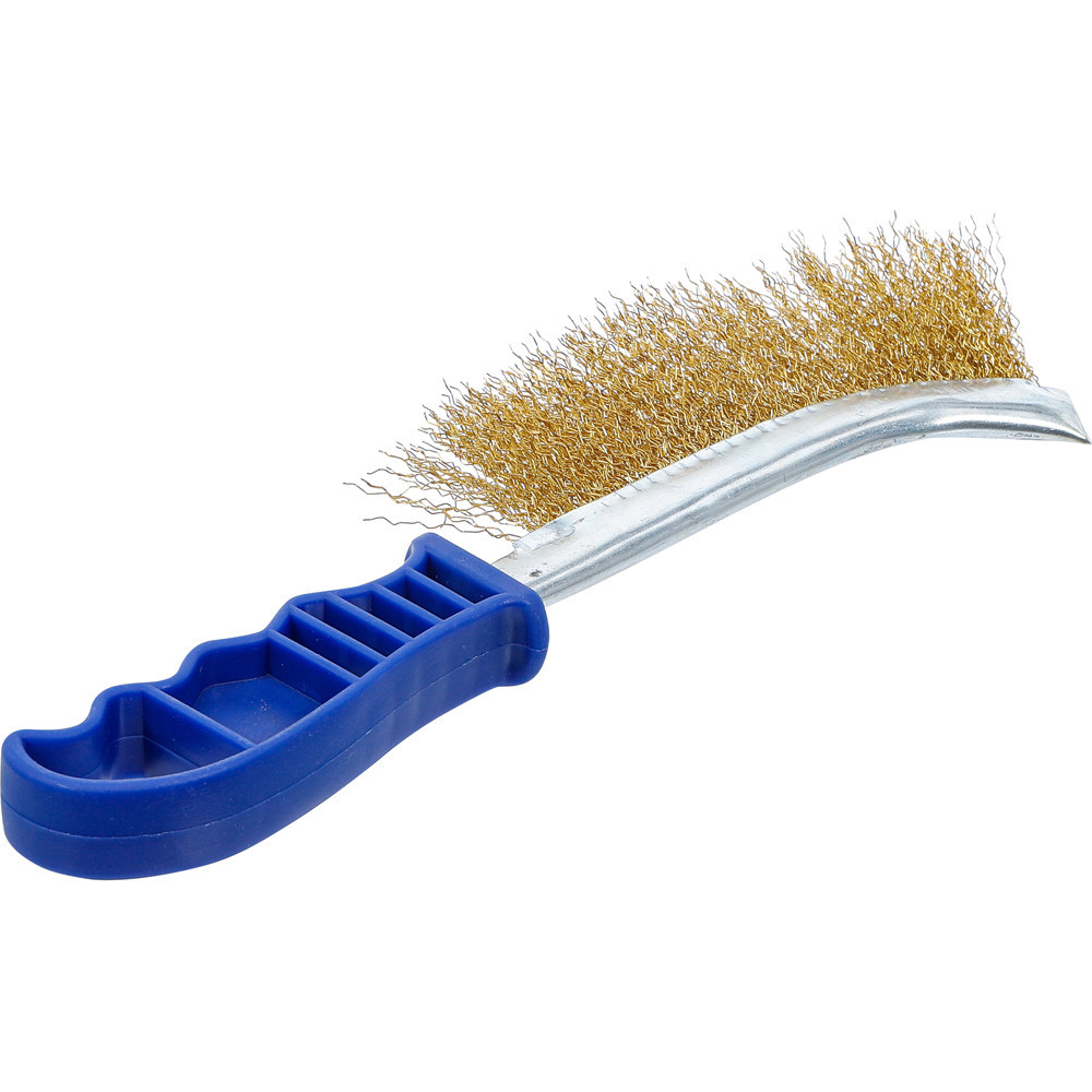 Brosse en fil d’acier - laitonnée - 260 mm