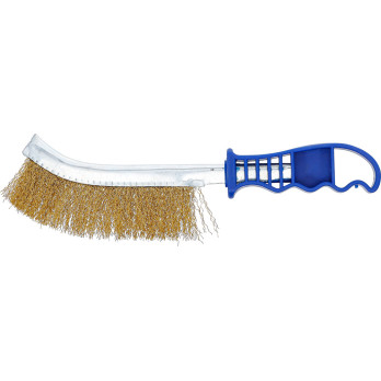 Brosse en fil d’acier - laitonnée - 260 mm