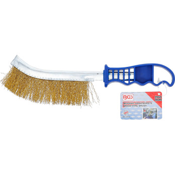 Brosse en fil d’acier - laitonnée - 260 mm