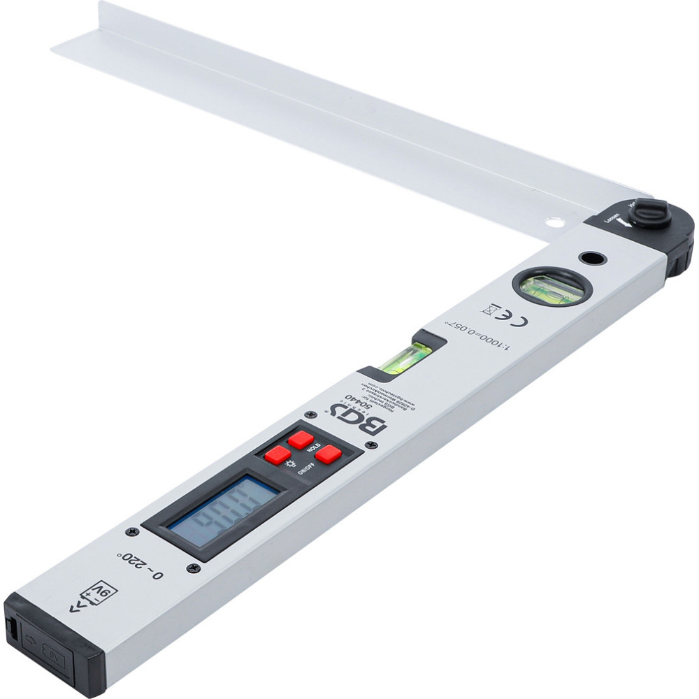 Comparateur d'angles LCD numérique avec niveau à bulle - 450 mm