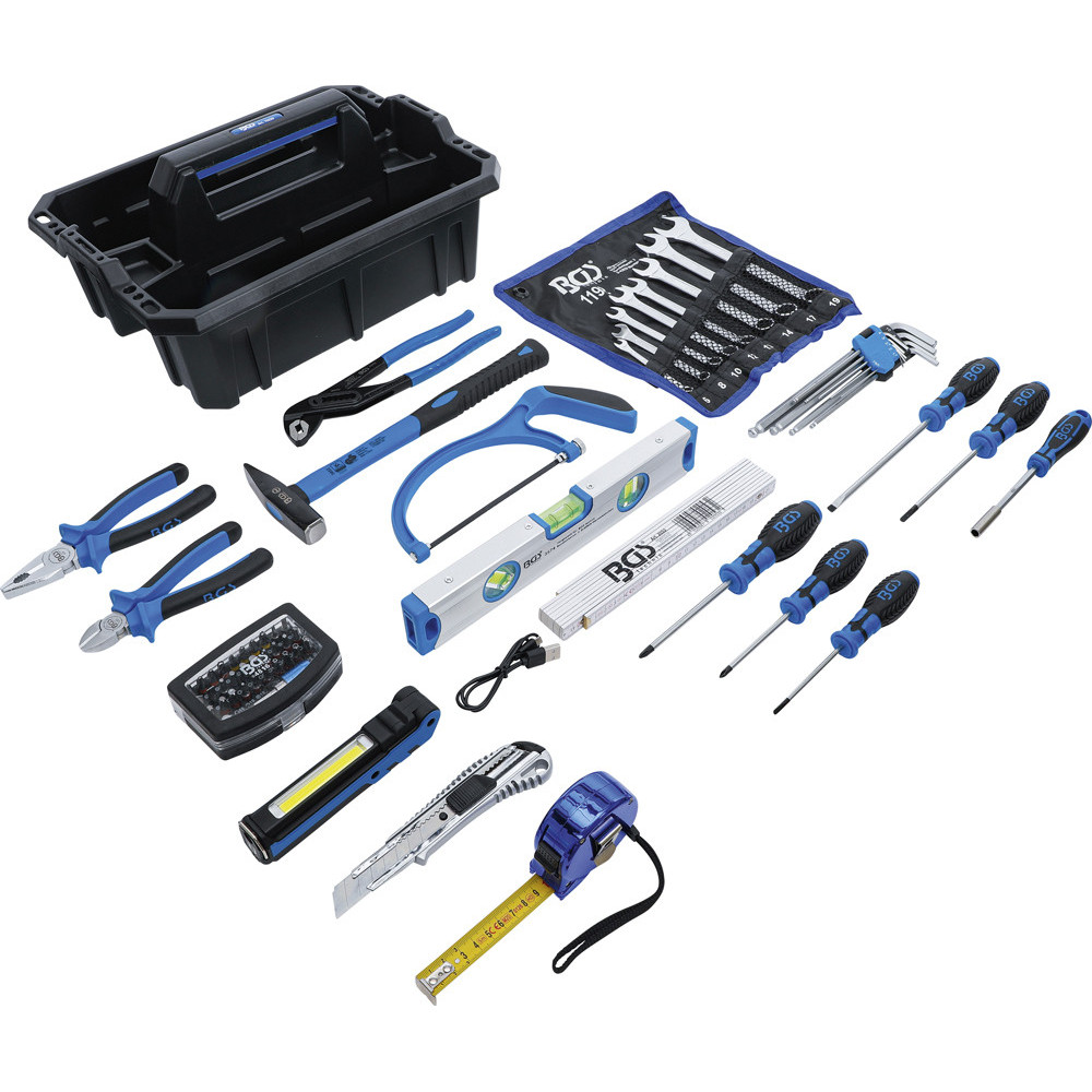 Caisse porte-outils - matière plastique - avec assortiment d’outils - 66 pièces