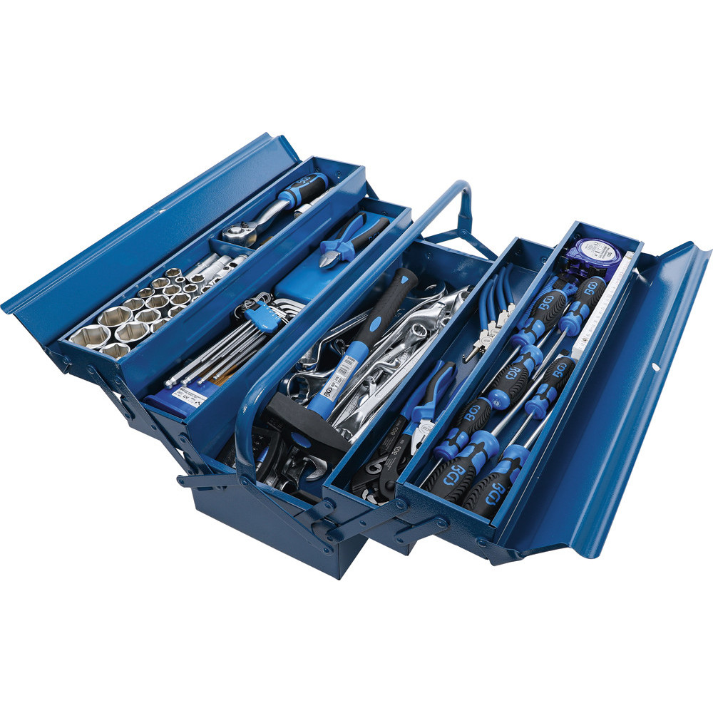 Caisse à outils métallique avec assortiment d’outils - 137 pièces