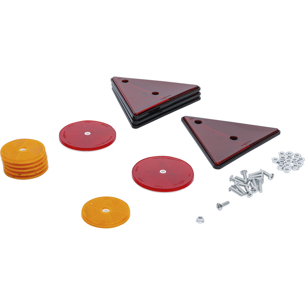 Lot De 2 Réflecteurs Triangulaires à Visser - Certifié E - 154x135 Mm - Pour Véhicules Et Remorques