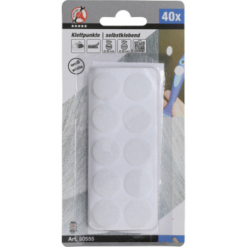 Points auto-agrippants - autocollants - blanc - 40 pièces